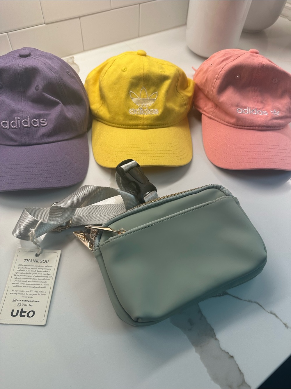 Adidas Hats (3)  NWT belt bag  all for $35
